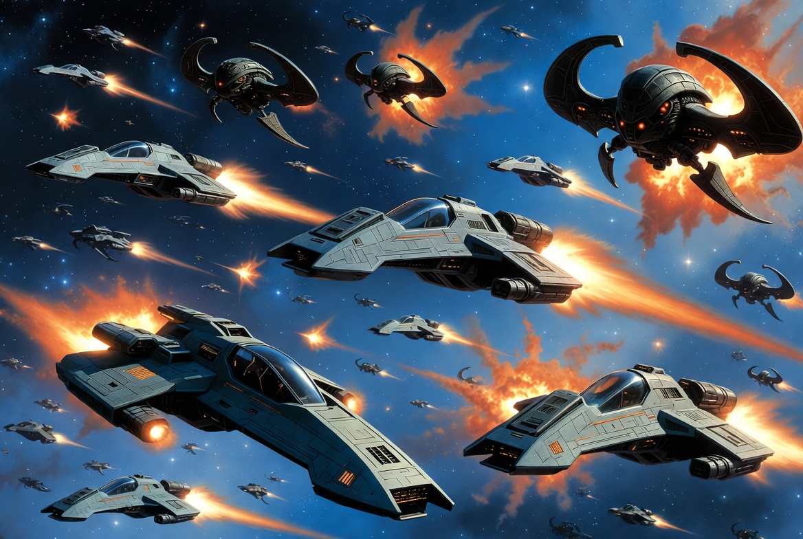 Image des chasseurs de Battlestar Galactica dans mes inspirations