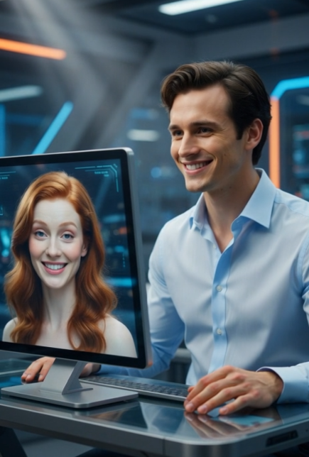 Photo d'illustration du personnage Jonathan Erikson, travaillant avec Zara devant un ordinateur