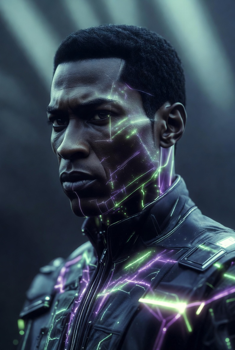 Photo d'illustration de l'intelligence artificielle Karl, avec effets lumineux