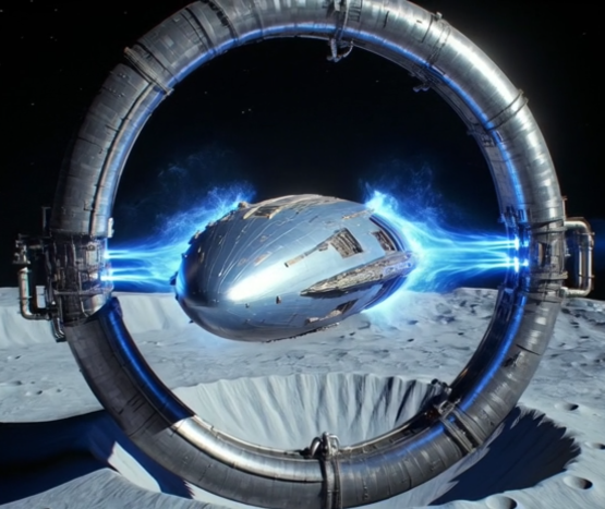 Vue frontale de l'imprimante à ondes gravitationnelles